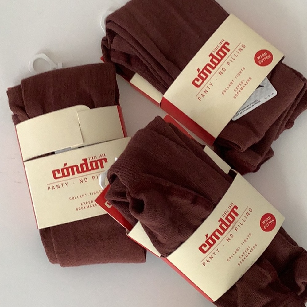 Condor Brown Baby Tights size 2 from Spain NO PILLING! 75% cotton Size 2 NWT
